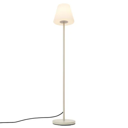 QAZQA Buiten vloerlamp beige met witte kap IP65 - Virginia
