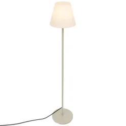 QAZQA Buiten vloerlamp beige met witte kap IP65 - Virginia