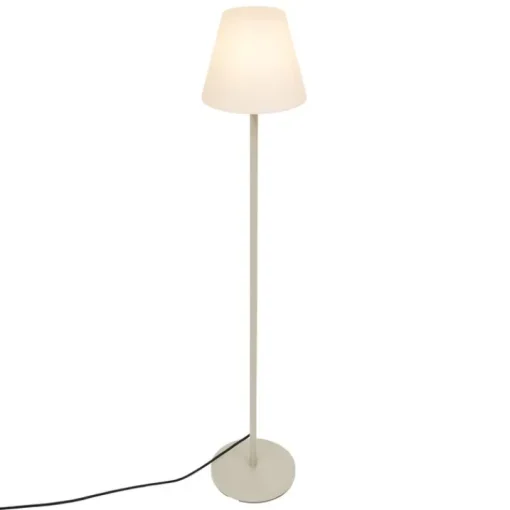 QAZQA Buiten vloerlamp beige met witte kap IP65 - Virginia