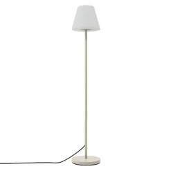QAZQA Buiten vloerlamp beige met witte kap IP65 - Virginia