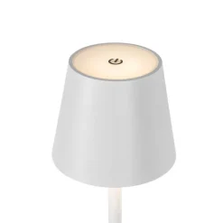 QAZQA Buiten vloerlamp wit incl. LED met touch dimmer oplaadbaar - Janet