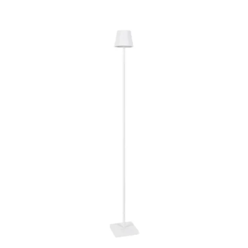 QAZQA Buiten vloerlamp wit incl. LED met touch dimmer oplaadbaar - Janet