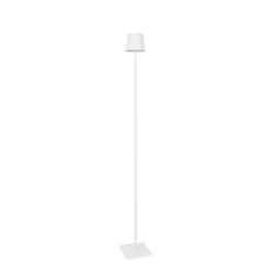 QAZQA Buiten vloerlamp wit incl. LED met touch dimmer oplaadbaar - Janet