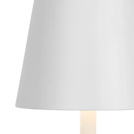 QAZQA Buiten vloerlamp wit incl. LED met touch dimmer oplaadbaar - Janet