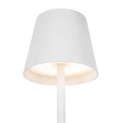QAZQA Buiten vloerlamp wit incl. LED met touch dimmer oplaadbaar - Janet