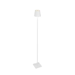 QAZQA Buiten vloerlamp wit incl. LED met touch dimmer oplaadbaar - Janet