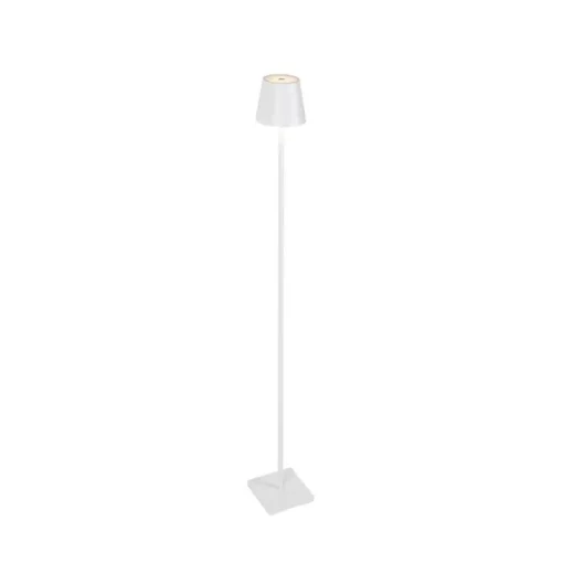 QAZQA Buiten vloerlamp wit incl. LED met touch dimmer oplaadbaar - Janet