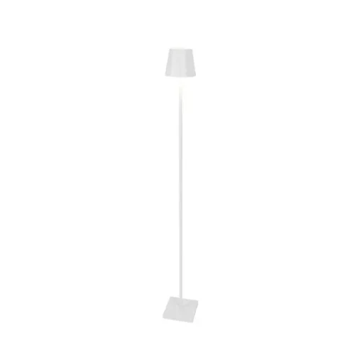 QAZQA Buiten vloerlamp wit incl. LED met touch dimmer oplaadbaar - Janet