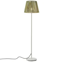 QAZQA Buiten vloerlamp wit met kap groen touw IP44 / IP54 - Virginia Jayla