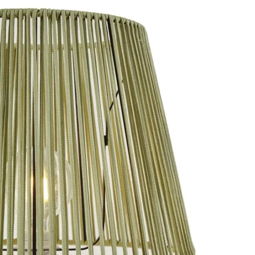 QAZQA Buiten vloerlamp wit met kap groen touw IP44 / IP54 - Virginia Jayla