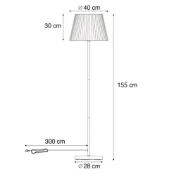 QAZQA Buiten vloerlamp wit met kap groen touw IP44 / IP54 - Virginia Jayla