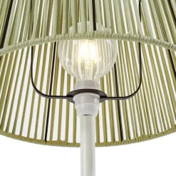 QAZQA Buiten vloerlamp wit met kap groen touw IP44 / IP54 - Virginia Jayla
