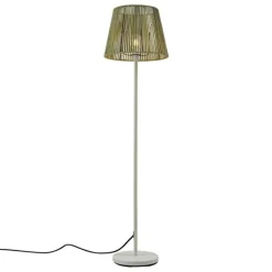 QAZQA Buiten vloerlamp wit met kap groen touw IP44 / IP54 - Virginia Jayla