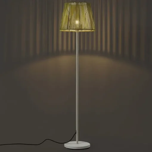 QAZQA Buiten vloerlamp wit met kap groen touw IP44 / IP54 - Virginia Jayla