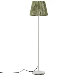QAZQA Buiten vloerlamp wit met kap groen touw IP44 / IP54 - Virginia Jayla