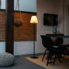 QAZQA Buiten vloerlamp zwart met witte kap IP65 25 cm - Virginia