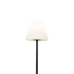 QAZQA Buiten vloerlamp zwart met witte kap IP65 25 cm - Virginia