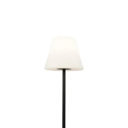 QAZQA Buiten vloerlamp zwart met witte kap IP65 25 cm - Virginia