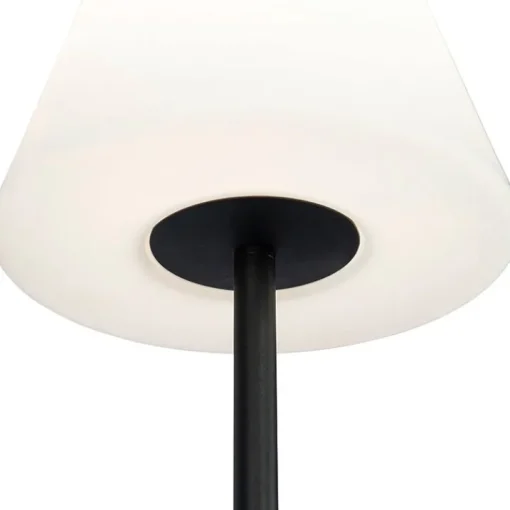 QAZQA Buiten vloerlamp zwart met witte kap IP65 25 cm - Virginia