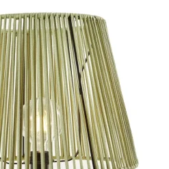 QAZQA Buiten vloerlamp zwart met kap groen touw IP44 - Virginia Jayla