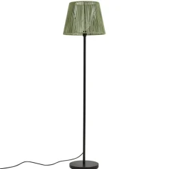 QAZQA Buiten vloerlamp zwart met kap groen touw IP44 - Virginia Jayla