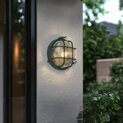 QAZQA Buiten wand- en plafondlamp donker groen rond IP44 - Noutica
