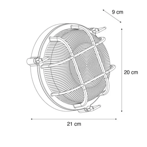 QAZQA Buiten wand- en plafondlamp donker groen rond IP44 - Noutica