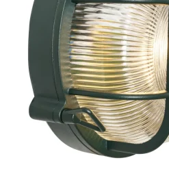 QAZQA Buiten wand- en plafondlamp donker groen rond IP44 - Noutica