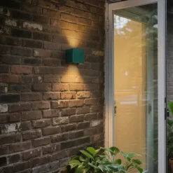 QAZQA Buiten wandlamp donker groen incl. LED IP54 - Edwin