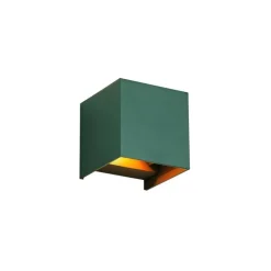 QAZQA Buiten wandlamp donker groen incl. LED IP54 - Edwin