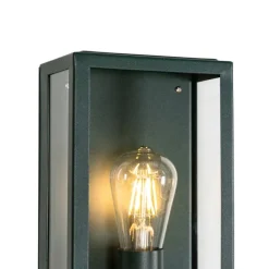 QAZQA Buiten wandlamp donker groen met schemersensor IP44 - Rotterdam