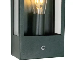 QAZQA Buiten wandlamp donker groen met schemersensor IP44 - Rotterdam