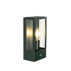 QAZQA Buiten wandlamp donker groen met schemersensor IP44 - Rotterdam