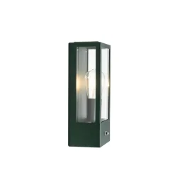 QAZQA Buiten wandlamp donker groen met schemersensor IP44 - Rotterdam