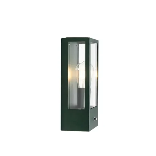 QAZQA Buiten wandlamp donker groen met schemersensor IP44 - Rotterdam