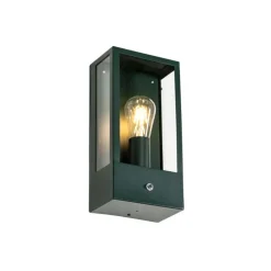 QAZQA Buiten wandlamp donker groen met schemersensor IP44 - Rotterdam