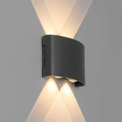 QAZQA Buiten wandlamp donkergrijs incl. LED 4-lichts IP54 - Silly