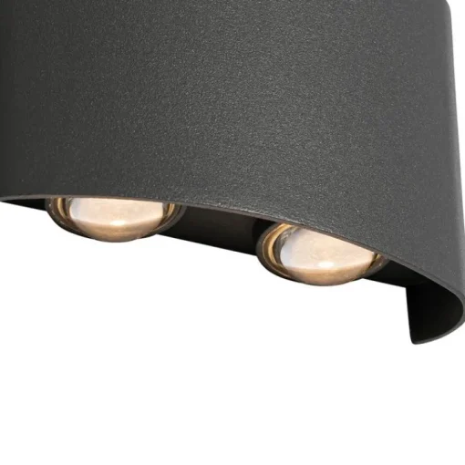 QAZQA Buiten wandlamp donkergrijs incl. LED 4-lichts IP54 - Silly