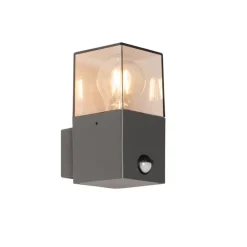 QAZQA Buiten wandlamp donkergrijs met bewegingsmelder IP44 - Denmark