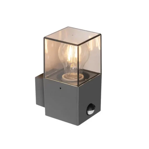 QAZQA Buiten wandlamp donkergrijs met bewegingsmelder IP44 - Denmark