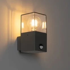 QAZQA Buiten wandlamp donkergrijs met bewegingsmelder IP44 - Denmark