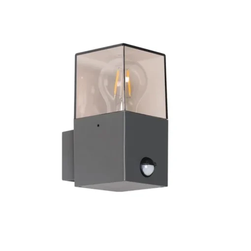 QAZQA Buiten wandlamp donkergrijs met bewegingsmelder IP44 - Denmark