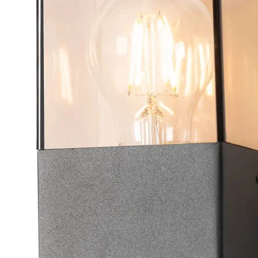 QAZQA Buiten wandlamp donkergrijs met bewegingsmelder IP44 - Denmark