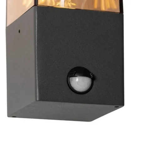 QAZQA Buiten wandlamp donkergrijs met bewegingsmelder IP44 - Denmark