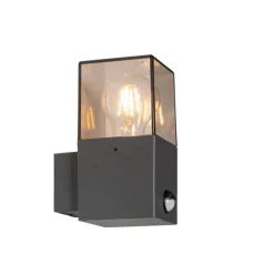 QAZQA Buiten wandlamp donkergrijs met bewegingsmelder IP44 - Denmark