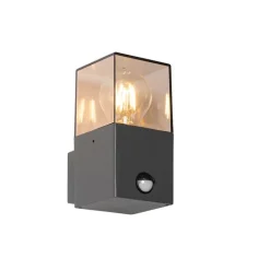 QAZQA Buiten wandlamp donkergrijs met bewegingsmelder IP44 - Denmark