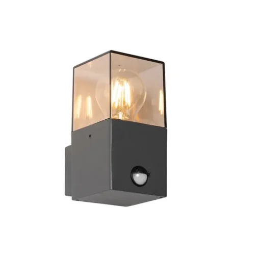 QAZQA Buiten wandlamp donkergrijs met bewegingsmelder IP44 - Denmark