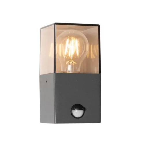 QAZQA Buiten wandlamp donkergrijs met bewegingsmelder IP44 - Denmark