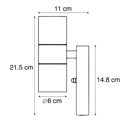 QAZQA Buiten wandlamp staal 2-lichts IP44 met schemersensor - Duo