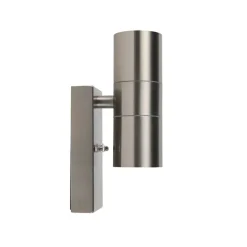 QAZQA Buiten wandlamp staal 2-lichts IP44 met schemersensor - Duo